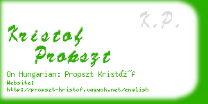 kristof propszt business card